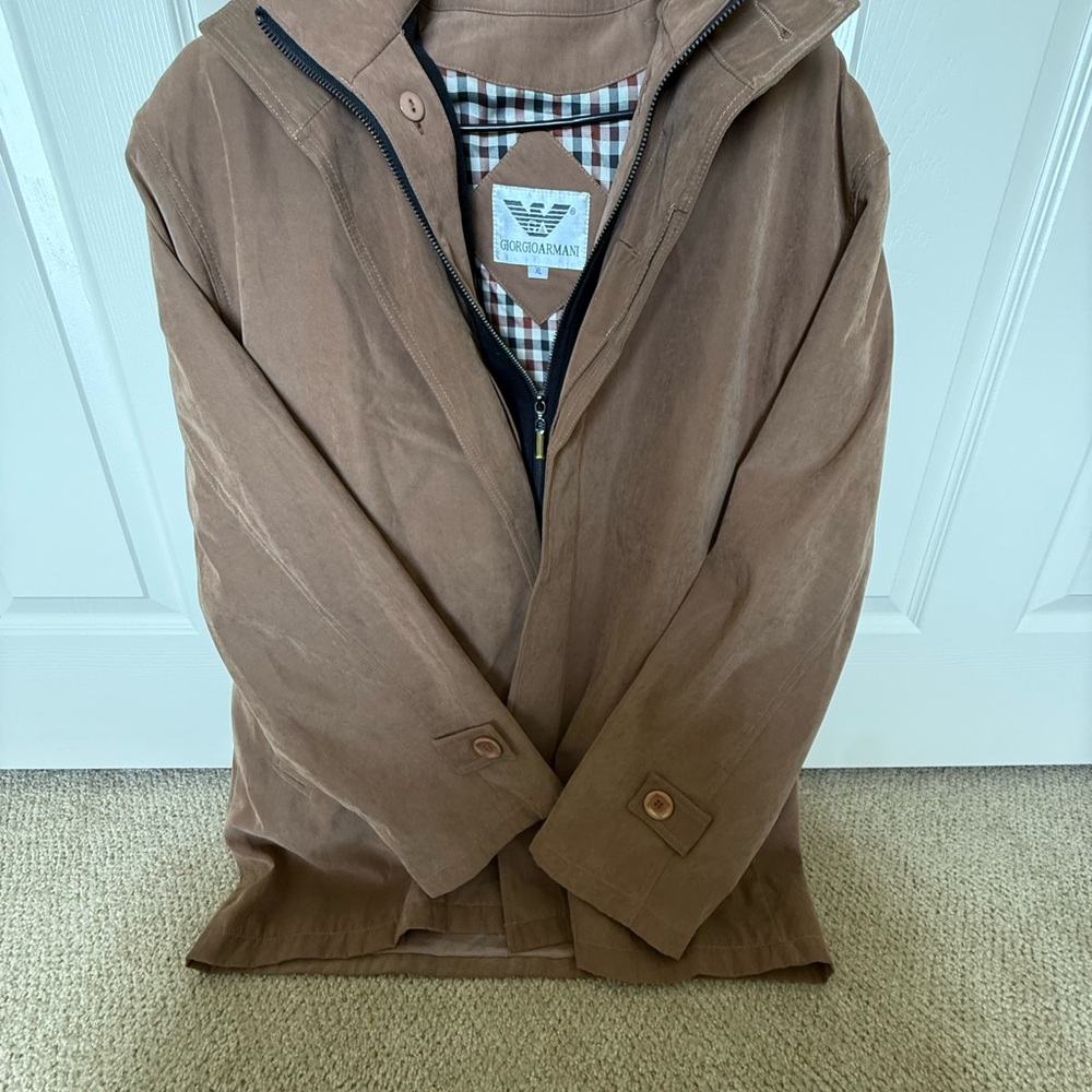 Giorgio Armani Men's Tan Trench Coat